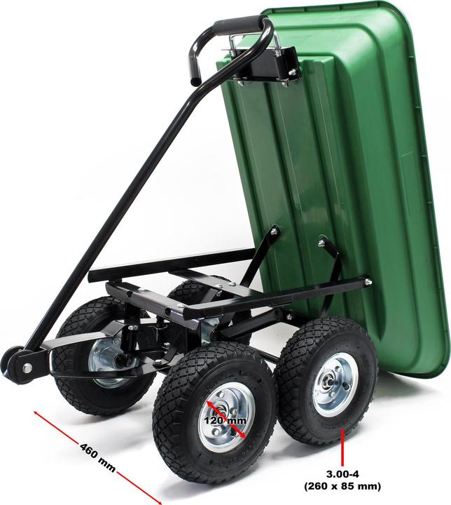 Actual product image Wiltec Dump Cart, Capacity 50l, max. load 200kg, Garden Trolley Tipper Trailer Wheelbarrow