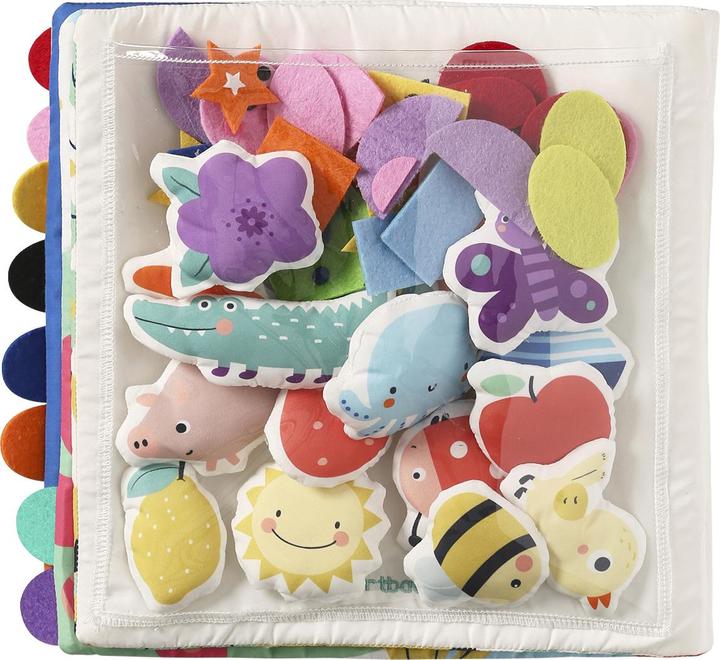 Actual product image Vertbaudet Baby activity cloth book, colours and shapes