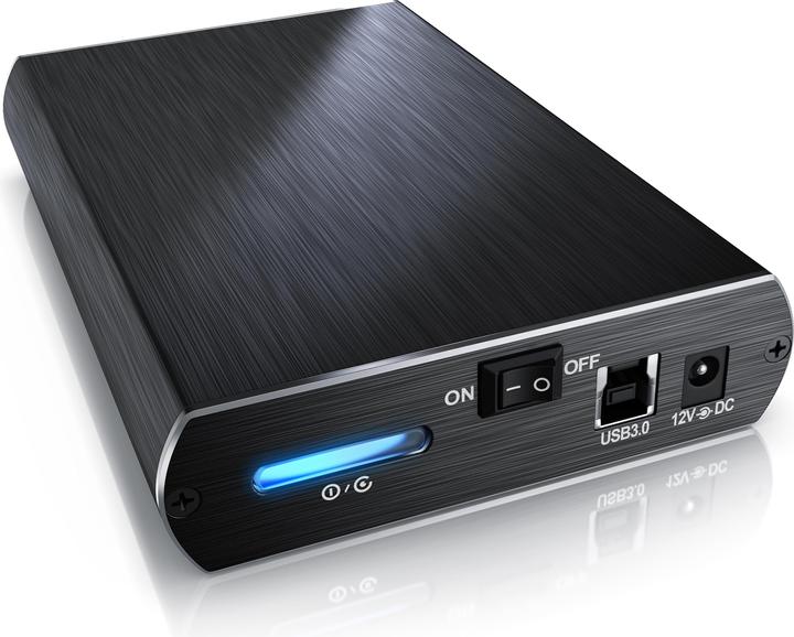 Produktbild CSL Festplattengehäuse, 3,5" USB 3.0 Aluminium Festplattengehäuse SATA I/II/III und SSD-fähig (3.5")
