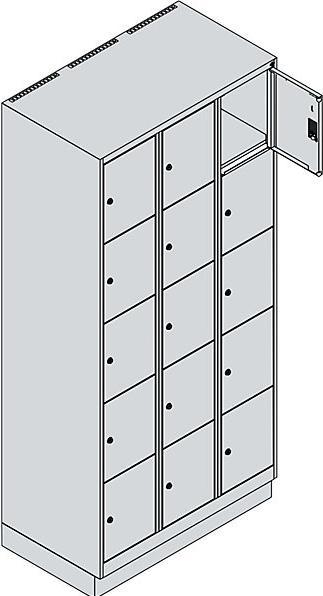 Produktbild C+P Fächerschrank 3Abteil 5F h.grau