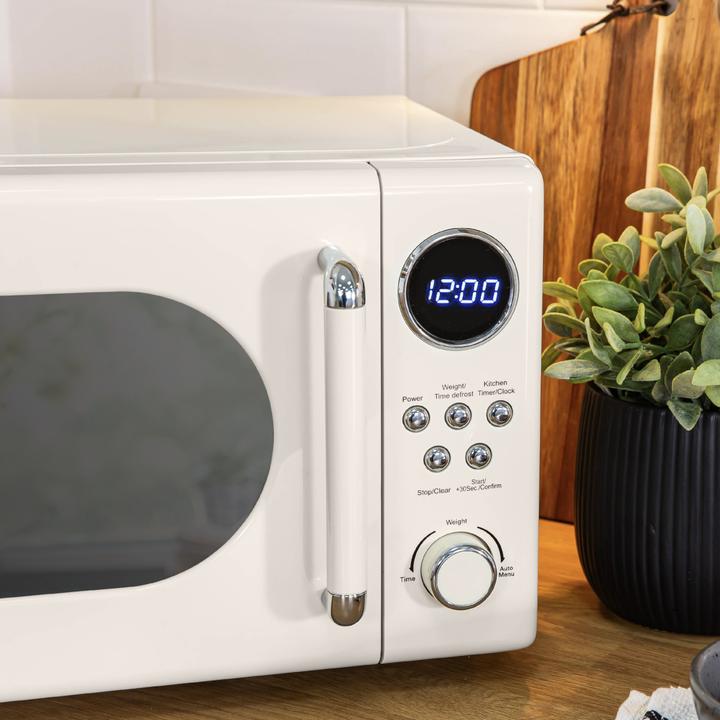 Produktbild Russell Hobbs RHM2044C – Retro Solo Digitale Mikrowelle, 20 L, Creme (EU-Stecker, 20 l)