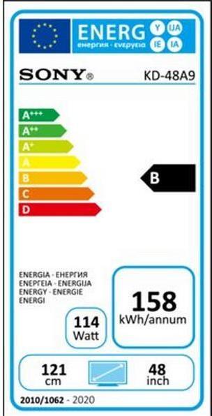Energie-Label Sony OLED KD48A9 (48", OLED, 4K, 2020)