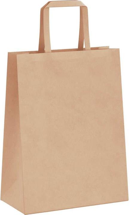 Produktbild VidaXL Kraftpapiertüten 50 Stk. mit Henkel Braun 21x11x28 cm Papiertüte (Geschenktüte, 50 x)