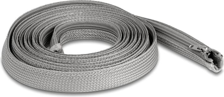 Produktbild Delock Geflechtschlauch mit Reissverschluss hitzebeständig 3 m x 20 mm grau (Kabelschlauch, 300 cm)