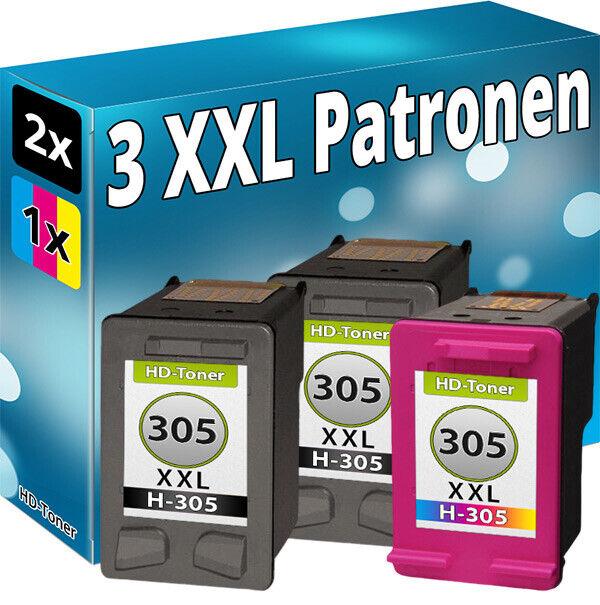 Actual product image Druckfuxx 3x Tinte Patronen für HP 305 XL DeskJet Plus 4110 4120 4122 4130 4134