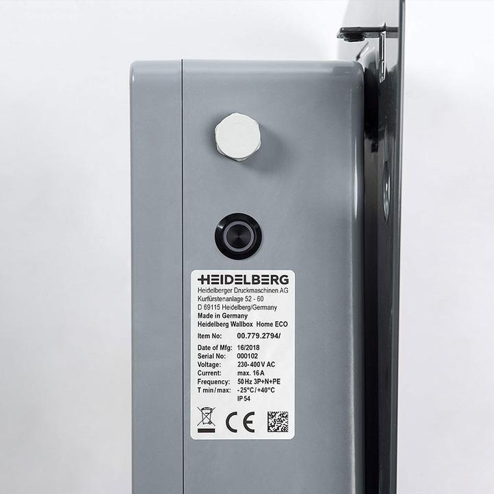 Actual product image Heidelberg Home Eco Europe 7.5m (Type 2, 11 kW, 16 A, Hard wired)