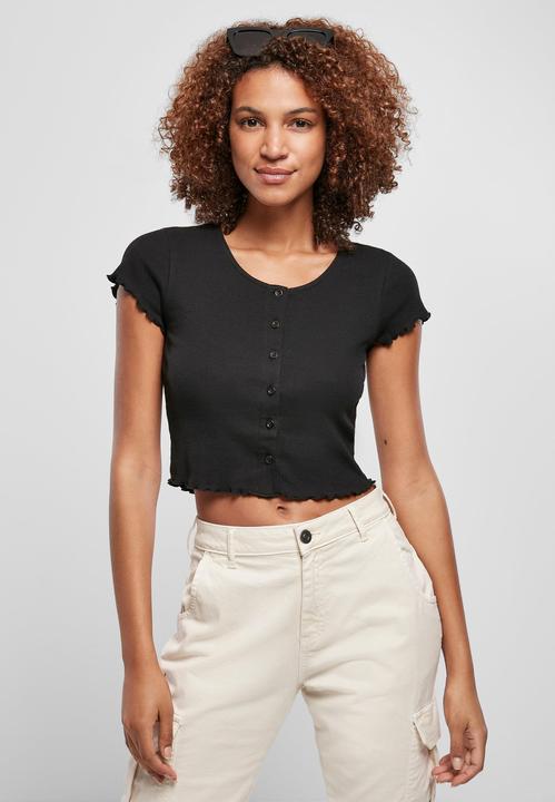 Image du produit Urban Classics Ladies Cropped Button Up Rib Tee (4XL)