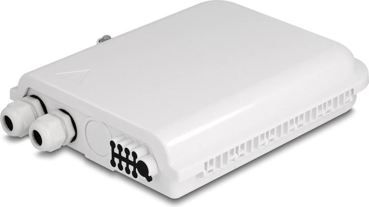 Produktbild Delock LWL Verteilerbox für Innen- und Aussenbereich IP65 wasserfest abschliessbar 8 Port weiss (Spleissbox)