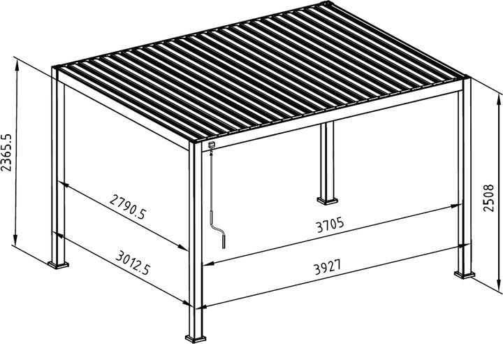 Produktbild Leco Lamellenpergola DELUXE 3x4m Holzoptik (400 cm, 300 cm)
