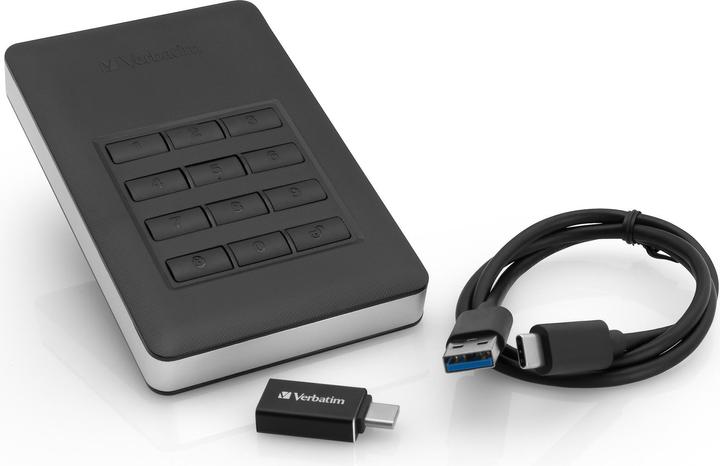 Actual product image Verbatim external HDD drive USB 3.1 Secure (1 TB)