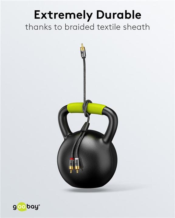 Produktbild Goobay Cinch Y-Kabel, 2 m, Sharkskin Grey (2 m, Cinch)