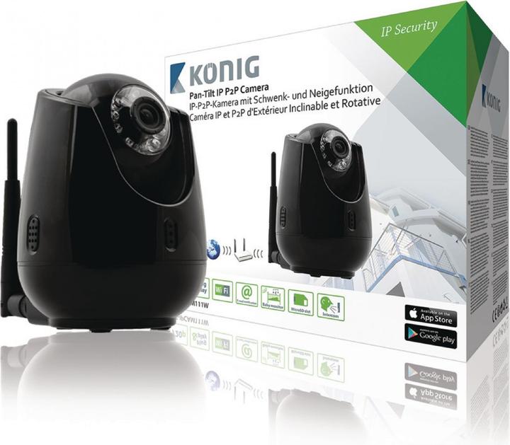 Actual product image König HD Motion IP Camera Indoor 720P Black (1280 x 720 pixels)