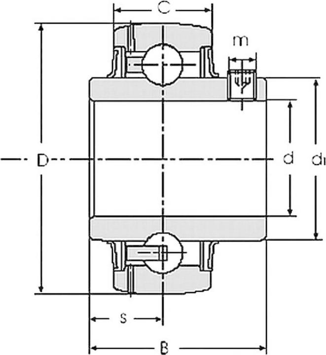 Produktbild UBC Bearing UC Radialeinsatz UC 206 / YAR 206 / GYE 30 KRRB Bohrungsdurchmesser 30 mm Aussendurchmesser 40