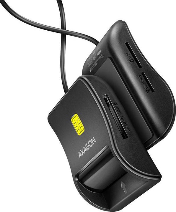 Actual product image Axagon CRE-SM3SD USB Smart Card & SD/microSD/SIM Card FlatReader (USB 2.0)