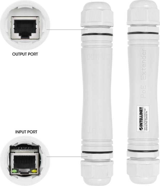 Actual product image Intellinet Ultra Long Range Outdoor Fast Ethernet PoE+ Extender Set