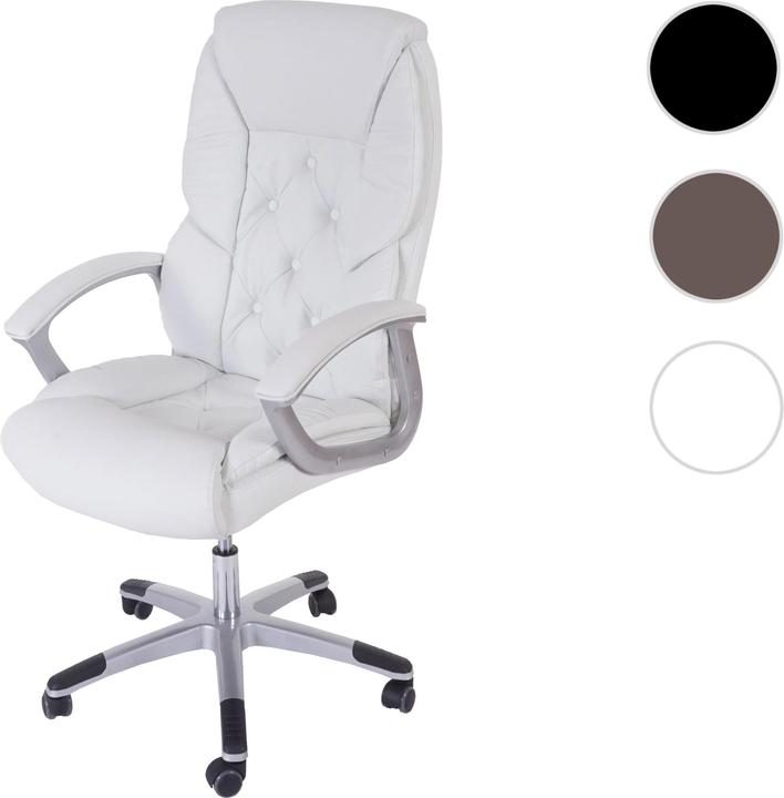 Produktbild Swisshandel24 Profi-Bürostuhl XXL, Chefsessel Drehstuhl, 150kg belastbar Kunstleder - weiss