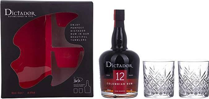 Image du produit Dictador Rhum Solera System Aged 12 Years Ultra Premium Reserve avec étui et 2 verres (1 x 70 cl)
