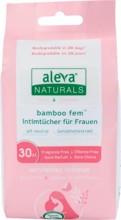 Image du produit Aleva Naturals Lingettes intimes en bambou pour femme 30 pcs. (Lingettes intimes)