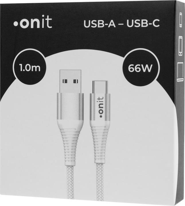 Produktbild Onit USB 2.0-Kabel USB A - USB C 1 m, Weiss (1 m, USB 2.0)