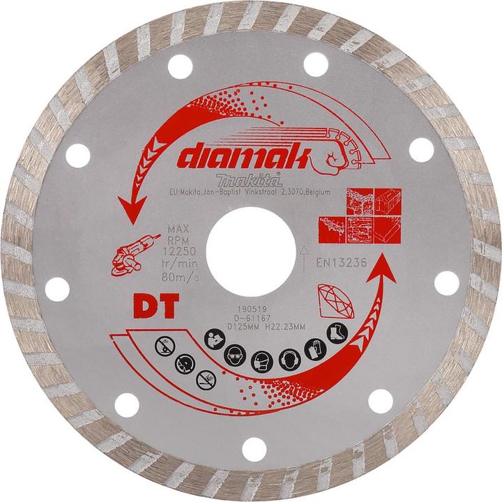 Image du produit Makita Disque diamant turbo pour le sciage à sec et sous arrosage du béton, 125 mm, Diamak, série (D-61167)