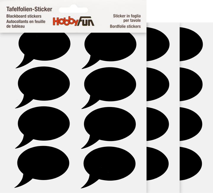 Image du produit Hobby Fun Autocollants pour film de tableau "Bulle", 3 feuilles à 8 pièces