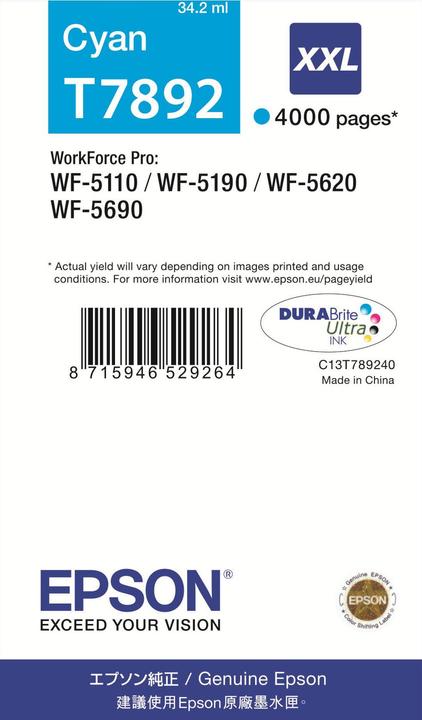 Immagine prodotto Epson T7892 DuraBrite Ultra (C)