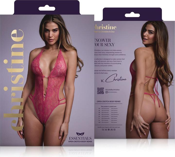 Produktbild Christine Le Duc Ouvert Spitzen Body Renee pink (L, XL)