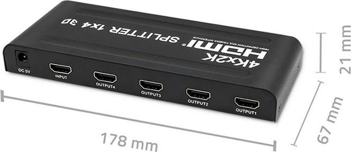 Produktbild Qoltec 51798 Aktiver HDMI-Splitter 4 x HDMI 4K x 2K | 3 4 Gbit/s