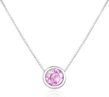 Agato Silver necklace with pink zircon AGS1578/47-P