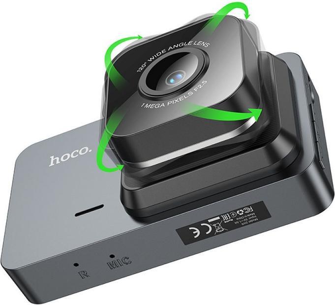 Immagine prodotto Hoco Headphone with microphone car recorder with display 3" 1280*720 / 30fps DV9 metal gray (Display integrato, Microfono incorporato, Visione notturna, HD)