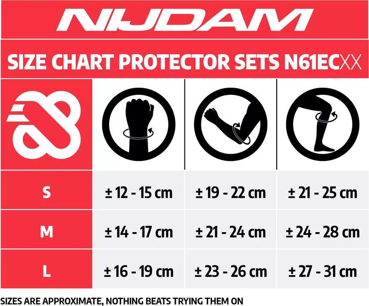Actual product image Nijdam Skate Set (L, Wrist protectors, Knee pad, Elbow protectors, 6 pieces)