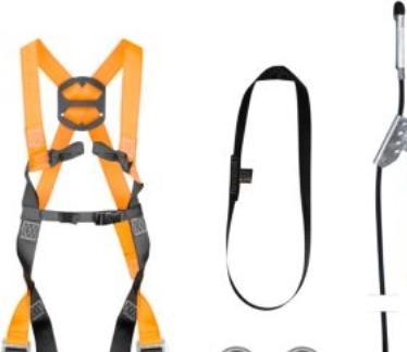 Otto Schachner FallSafe BASIC 1 - 10m - Faldsikringssaet m/sele & 2 stk. Karabinkroge & 1m mont.strop (Höhensicherungsset)