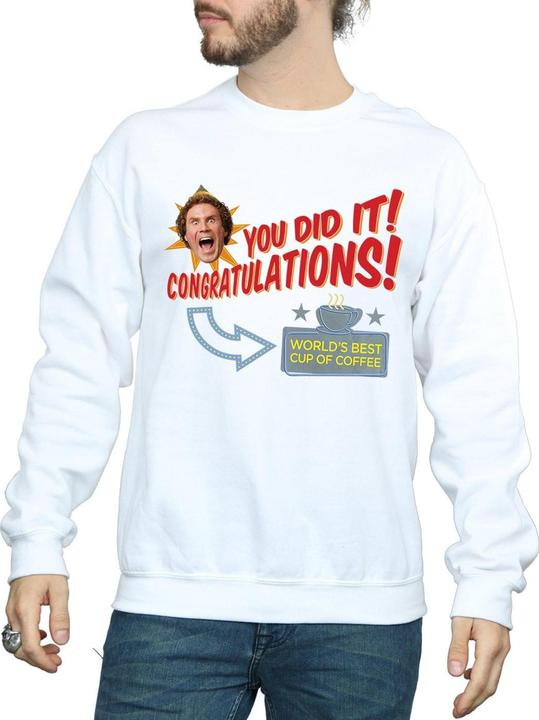 Actual product image Elf Mens World's Best Coffee Sweatshirt (S)