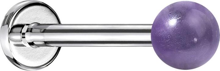 Immagine prodotto Star Piercing Micro Labret in argento con pietra ametista a forma di sfera (senza ottone, Mnerale, Acciaio chirurgico 316L)