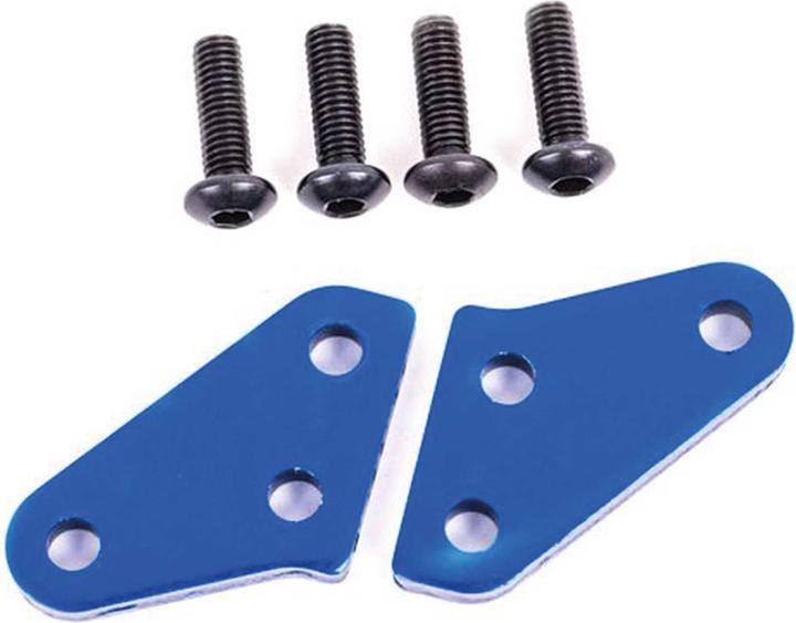 Actual product image Traxxas steering lever arm blue anodised (2) for 9537 & 9637