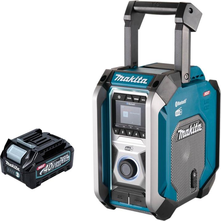 Makita MR 007 GD1 Akku Baustellenradio 12 - 40 V max. Bluetooth DAB+ USB + 1x Akku 2,5 Ah - ohne (FM, DAB+, Bluetooth)