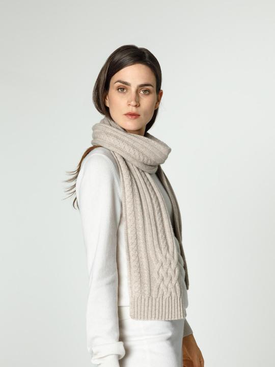 Produktbild Furnari Gestrickter 100% KaschmirSchal - Hellbeige