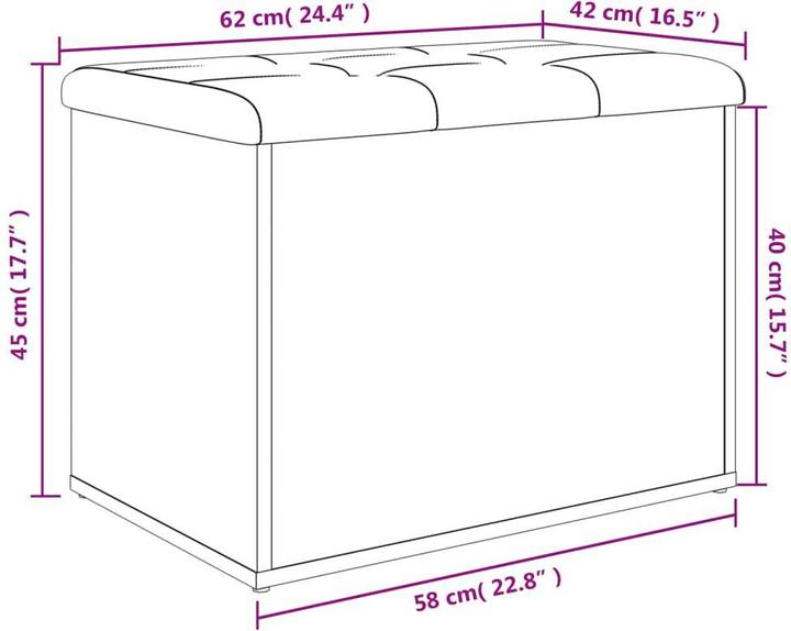 Produktbild VidaXL Sitzbank mit Stauraum Betongrau 62x42x45 cm (42 cm)