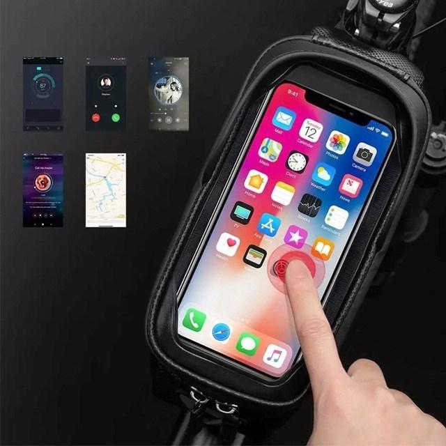 Productafbeelding Rockbros B68-1 gepantserde fietstas voor telefoon 1,5l - zwart (1.70 l, Draagtas)