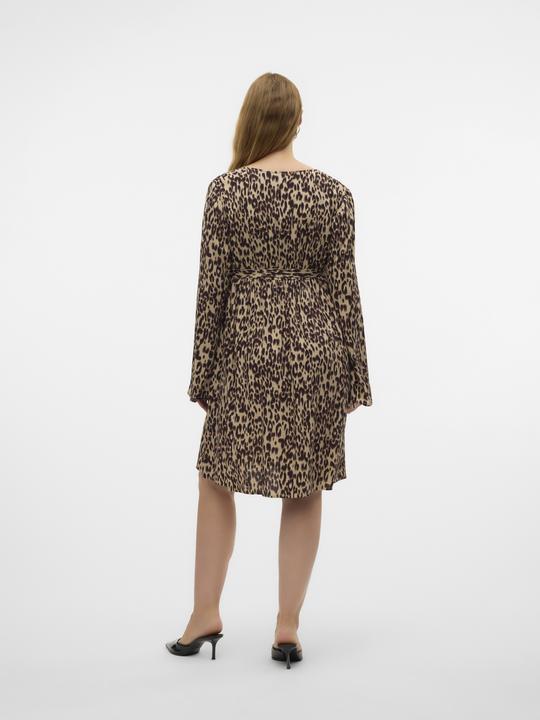 Produktbild Mamalicious Normal geschnitten V-Ausschnitt Elastische Bündchen Ballonärmel Kurzes Kleid Kleid (XS)