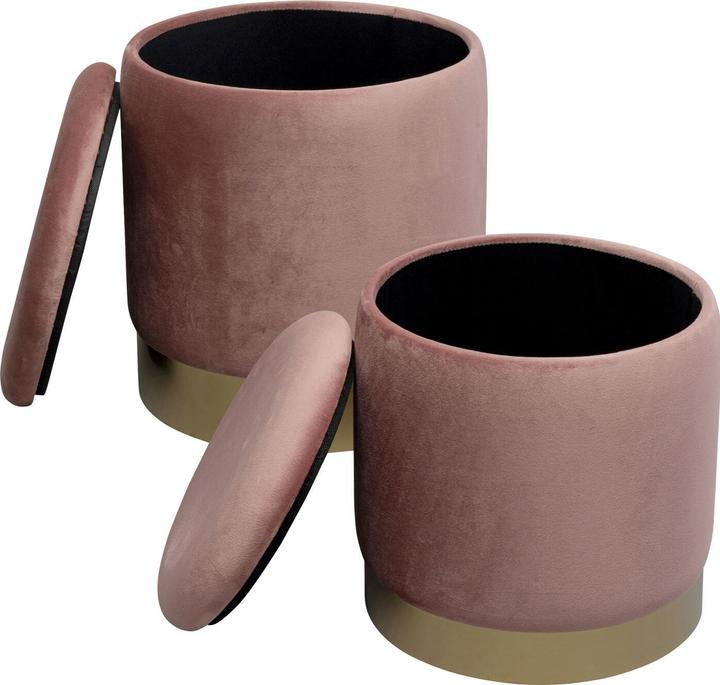 Actual product image Kare Design Hocker Cherry Storage Rose Brass (2/Set)