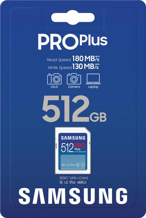 Immagine prodotto Samsung PRO Plus (512 GB, SDXC, U3, UHS-I)