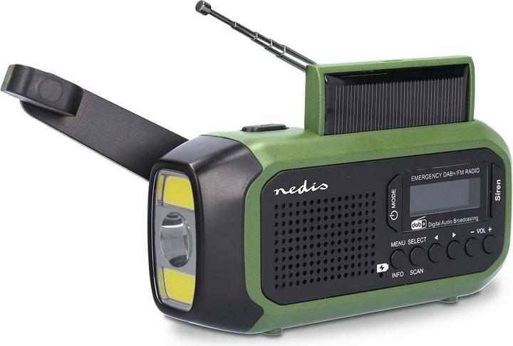 Immagine prodotto Nedis Radio di emergenza | Versione portatile | DAB+ / FM | Alimentazione a batteria / Manovella / (DAB, FM)