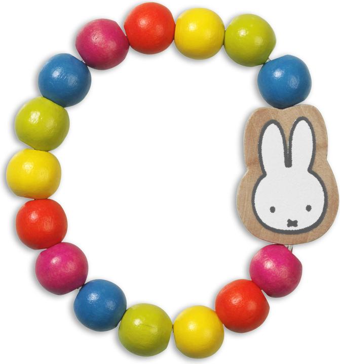Actual product image Bambolino Toys Miffy wooden bead bracelet (15 cm, Gum tree wood)