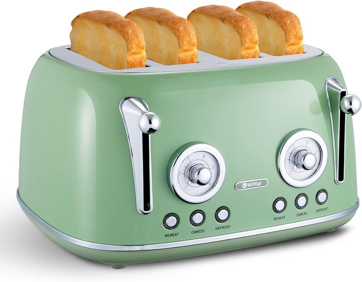 Produktbild Wiltal Retro Toaster TS-R3S mit integrierten Brötchenaufsatz
