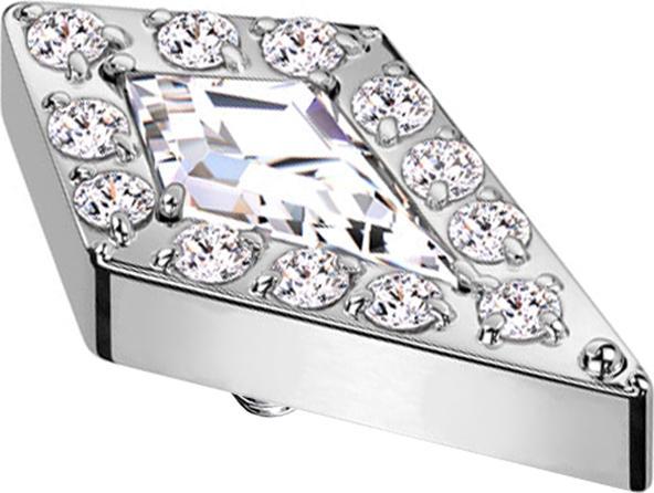 Immagine prodotto Star Piercing Ancora dermica Diamante argento cristallo grande argento (Titanio G23)