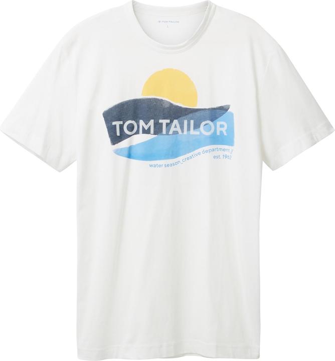 Tom Tailor T-Shirt Kurzarmshirt gepunktet mit Brusttasche (M)