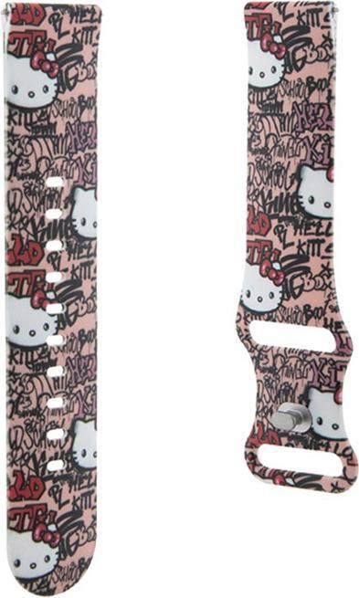 Image du produit Hello Kitty Pasek Uniwersalny HKUWLSDGPTP Silicone Tags Graffiti różowy/pink strap 22mm