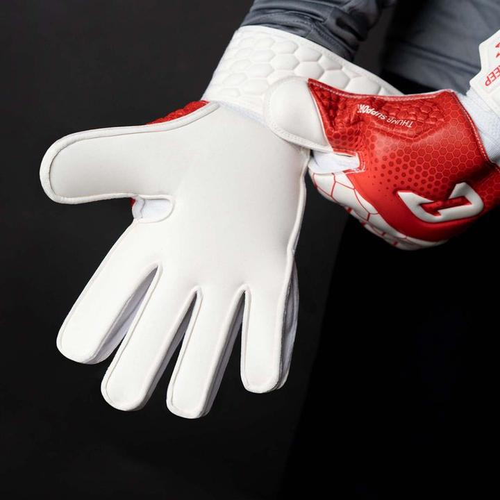 Produktbild Catch & Keep Fussballhandschuhe Kralle Junior Pro 3.0 Gr. 5 Rot Torwart Keeper Goalie Handschuhe (5)