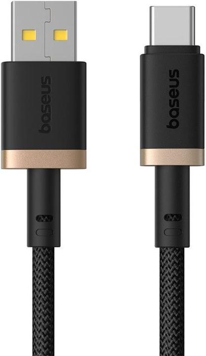 Actual product image Baseus Dura USB type A to type C 60 W fast charging cable 2 m black gold (2 m, USB 3.0)